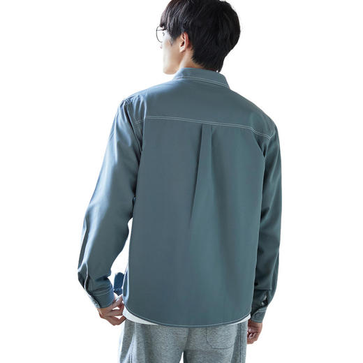 GXG男装2025春季时尚缉明线工艺户外休闲百搭翻领长袖衬衫K&C 商品图3