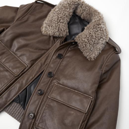 ROMI STUDIO“飞行夹克”英国进口羊皮革复古羽绒皮衣 RWCAWU6262 商品图4