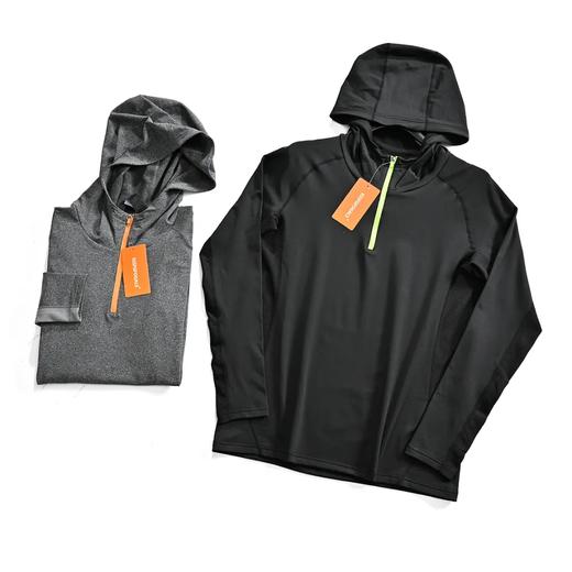 25年新款 男士连帽户外运动薄绒卫衣半拉链套头训练外套长袖 商品图3