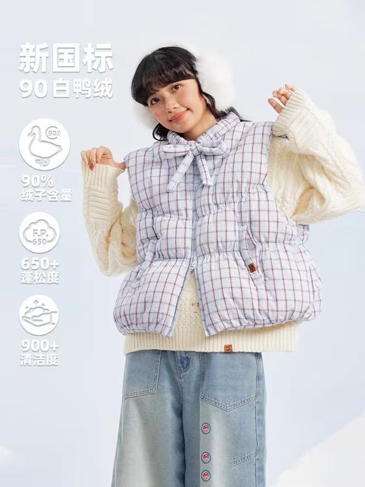 早乙女惠子saotome/STMMJ14009/泡芙格纹羽绒马甲 商品图2