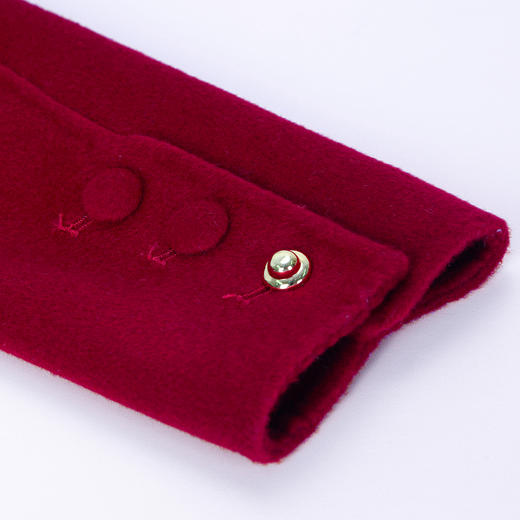 QH960斯尔丽2025新款轻薄修身气质高雅流金蝴蝶胸花长款羊毛大衣 商品图6