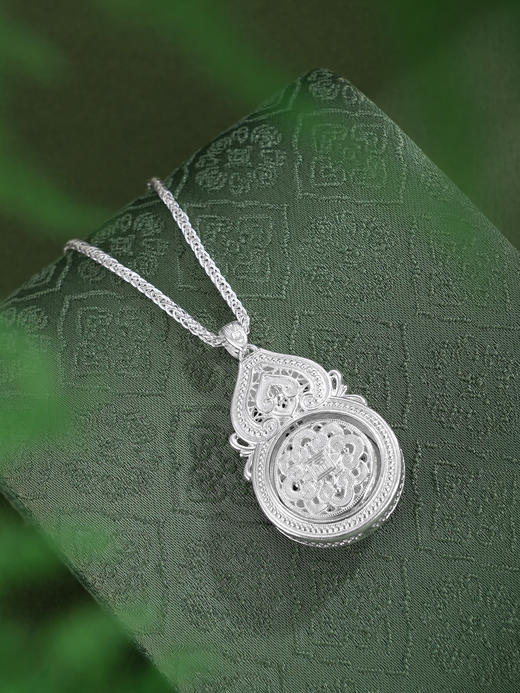 子佩集【福禄宝相】银S990吊坠【QFDZ048】原创作品花丝珐琅彩可转动(不含链)2511 商品图8