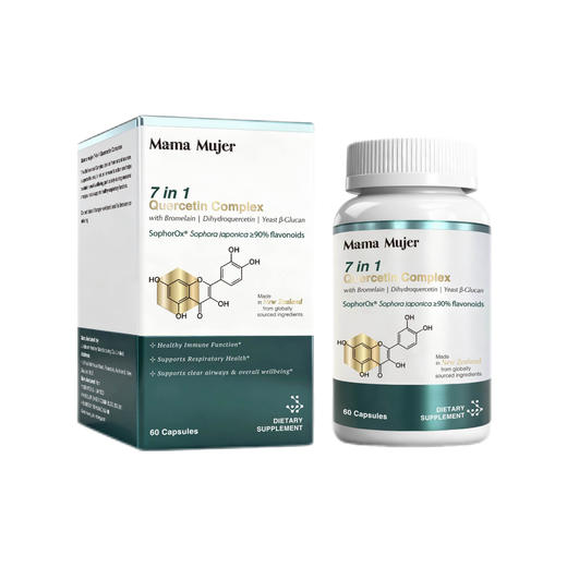 【不参与双12满赠】【新品】Mama Mujer 7合1超分子膜透二氢槲皮素 SophorOx®槲皮素 K杀病毒 肺J节 肺A预防 呼吸畅通 排肺垃圾 肺部净化  60粒/瓶 保税仓发货 MMMJ 商品图5