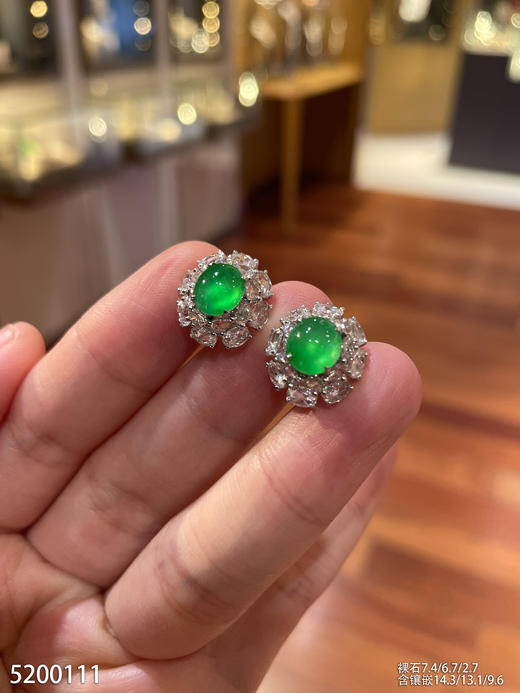 艳绿蛋面耳钉   99999【5200111】 商品图2