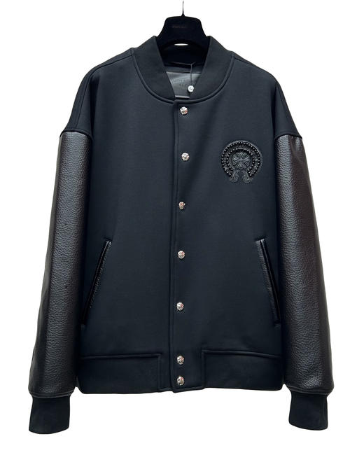 中性款钉珠拼接棒球服外套he009 商品图0