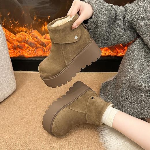 【YW】无忧购厚底增高显腿长雪地靴女秋冬季时尚马丁靴防滑棉鞋F16 （截单后3-5天发货） 商品图1