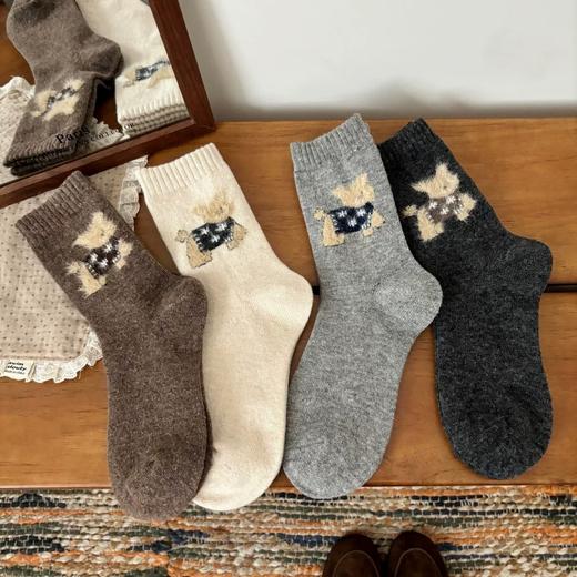 冬季羊毛袜｜费尔岛+小狗图案可选，每双袜子都是微型童话 商品图1