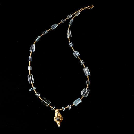 西亚高古黄水晶+汉代海蓝宝项链 商品图0