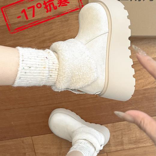 【YW】无忧购复古厚底增高雪地靴女防滑加绒保暖棉鞋F009（截单后3-5天发货） 商品图5