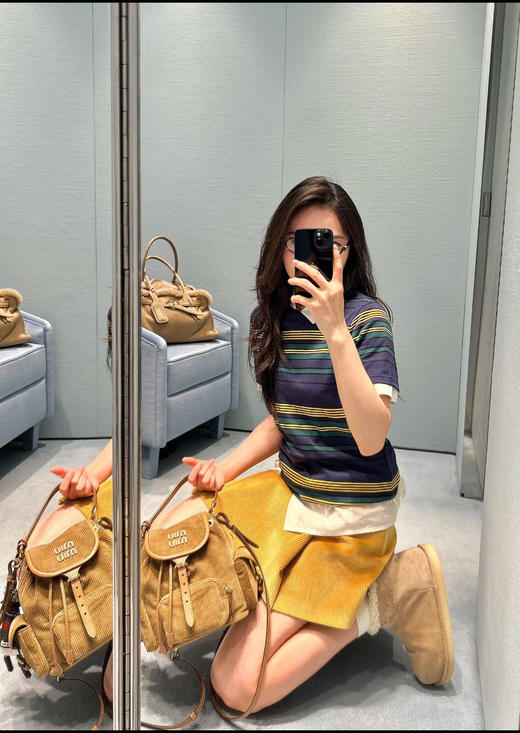 缪缪 2026早春最新款 拼色条纹T恤(KX*MM) 商品图3