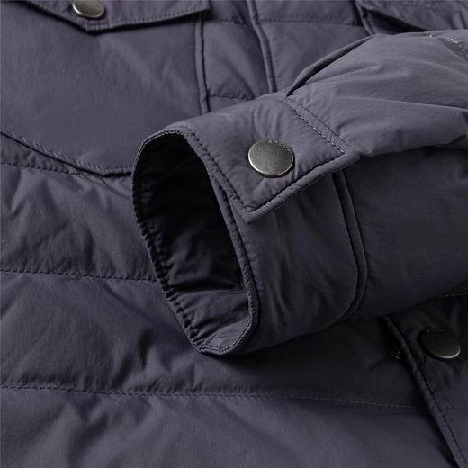 罗蒙冬季90白鸭绒羽绒服翻领扣子款设计胸前带口袋时尚休闲厚实保暖羽绒外套 商品图12