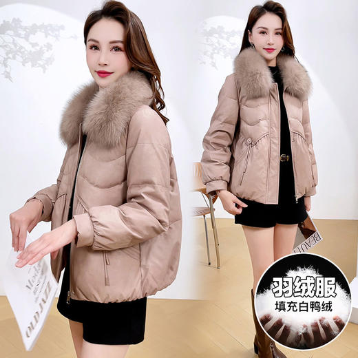 2025新款冬季妈妈气质短款棉服，大毛领加厚保暖洋气皮羽绒服 商品图3