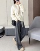 高品质神裤~【直筒羊毛裤】撞色的高腰裤腰边设计+窄腿阔版的版型，显瘦显腿长！无标发货WD 商品缩略图0