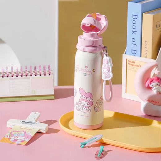 杯具熊锐气双饮保温杯户外便携运动水壶不锈钢保冷杯学生吸管杯子 商品图3