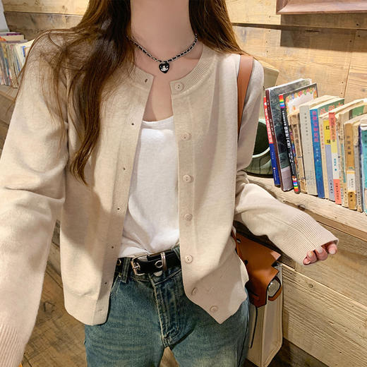 买1送1 秋装新款针织开衫女外套外搭感初秋毛衣宽松上衣 商品图5