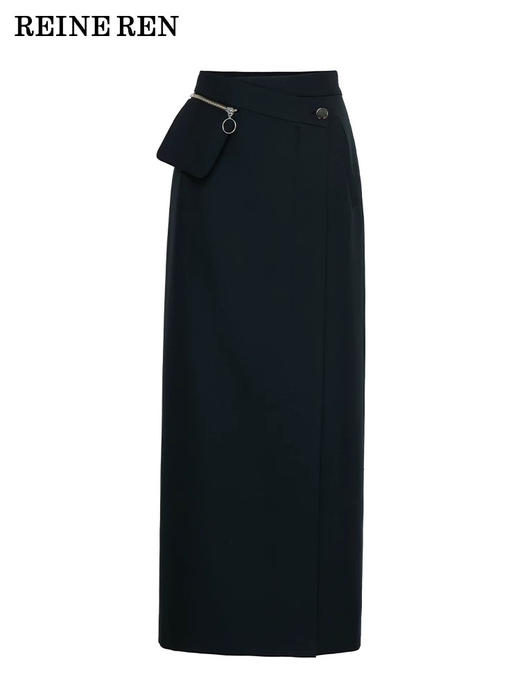 黑绿色口袋长裙 商品图2