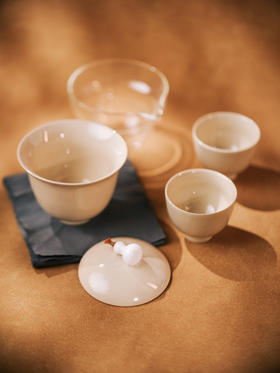 【旅行茶具套装】草木灰 | 内含：公道杯1个+盖碗1个+茶杯2个 元和好物