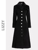 LIZZY 秋冬欧式手工盘花胸针侧开叉撞色扣绵羊毛长款大衣外套6364 商品缩略图4