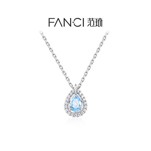 Fanci范琦 蓝眼泪水滴 小众简约锁骨链 925银项链女款 商品图4