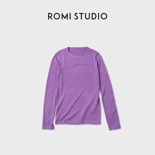 ROMI STUDIO“绝绝紫”羊毛桑蚕丝舒适圆领套头打底毛衫 RWCWST6961 商品图1