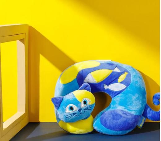 蓝旅（TRAVEL BLUE） 可爱卡通儿童旅行安全座椅枕3-12岁宝宝护颈枕 猫咪凯蒂 商品图1