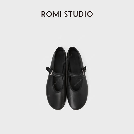 ROMISTUDIO“法式优雅”羊皮柔软一字针扣圆头芭蕾舞鞋 RWCLP37259 商品图2