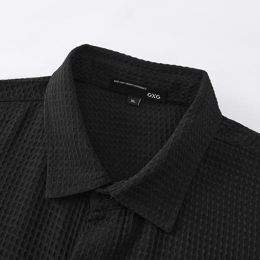 GXG男装【华夫格肌理】25春季简约翻领工装贴袋男式长袖休闲衬衫K&C 商品图9