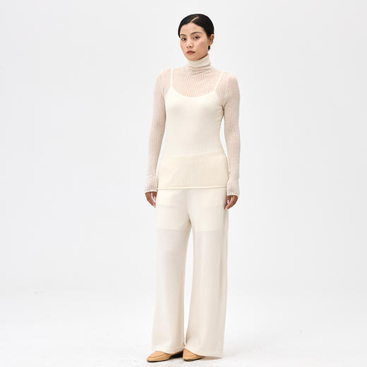 超轻薄羊绒自带领打底衫  SJF97W245N 商品图1