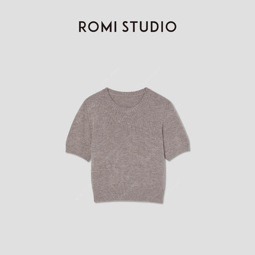 ROMI STUDIO “温柔已至”绵羊毛混纺简约中袖套头毛衫 RW24AS40758 商品图0