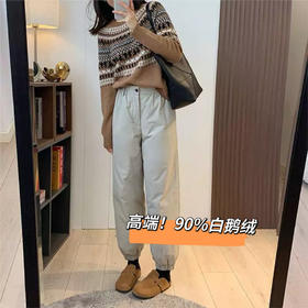 高腰纯棉工装束脚羽绒裤！2025冬新款女款加厚90鹅绒休闲裤~