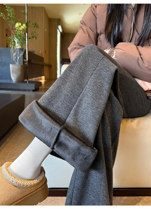 【YW】无忧购羚羊绒加绒高腰喇叭裤女秋冬季显瘦休闲抽绳运动裤Z818/Z819/Z820（截单后3-5天发货） 商品图2