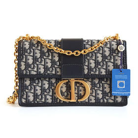 【95新】Dior迪奥30 Montaigne系列M9208UTZQ_M928中号老花蒙田30链条包单肩斜挎包女士261125NJT17