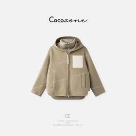 COCO ZONE 刘一一“挚爱大衣”羊毛混纺拉链连帽外套 CD2A1758