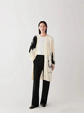 1128-8独家圆正 亏清 无退换 小禾 上博合作 优雅中式 重磅 绵羊毛 针织长开衫