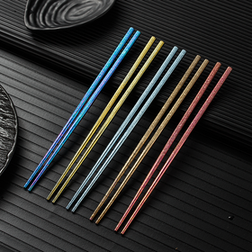 Comtio纯钛5双空心筷子本色