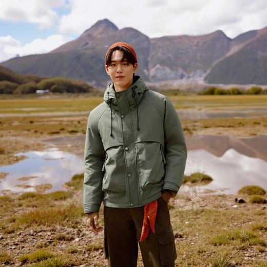 【情侣款】罗蒙冬季连帽羽绒服男女休闲百搭情侣款户外工装风羽绒外套 商品图5