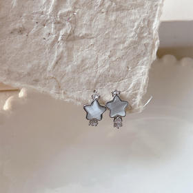 简约百搭五角星猫眼耳圈耳扣纪念日百货门店同款162998281