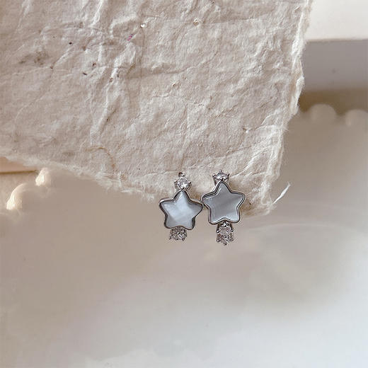 简约百搭五角星猫眼耳圈耳扣纪念日百货门店同款162998281 商品图0