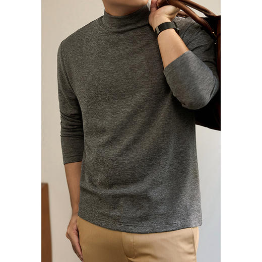 【买一送一】超值2件装 防静电蓄热速暖男士打底衫 秋冬德绒抗菌半高领保暖打底衫男长袖简约内搭双面磨毛加绒上衣男 商品图4