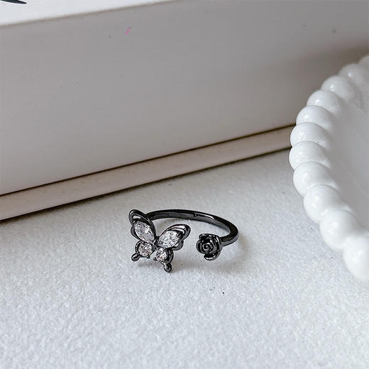 小众蝴蝶系列滴油开口戒指女独特创意百搭指环戒指-纪念日百货门店同款 161910689 商品图2