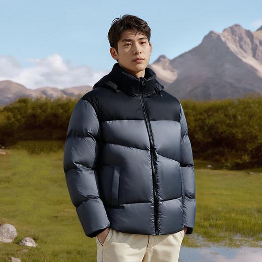 罗蒙冬季短款羽绒服男士拼色连帽休闲百搭面包服保暖羽绒外套 商品图5