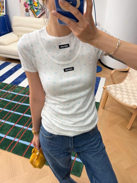 缪缪 Holiday系列碎花短袖T恤(KX*MM) 商品图3