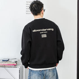 徐太浪【时尚帅气 字母印花】加绒卫衣男秋冬2025新款打底衫上衣