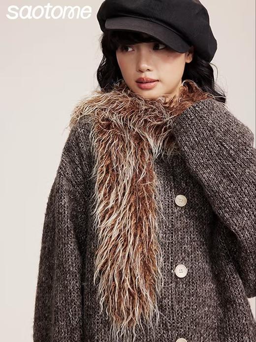 早乙女惠子saotome/STMPSWJ141145/飞鸟印花毛毛围巾 商品图0