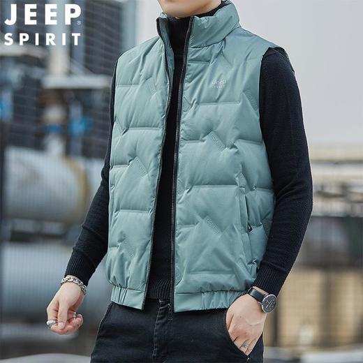 JEEP SPIRIT羽绒马甲男薄羽绒马夹立领短款背心羽绒坎肩HL7170 商品图1