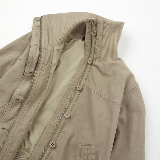 ROMI STUDIO"美式复古"珠帆布肌理感YKK拉链夹克外套 RWCAW87233 商品图3