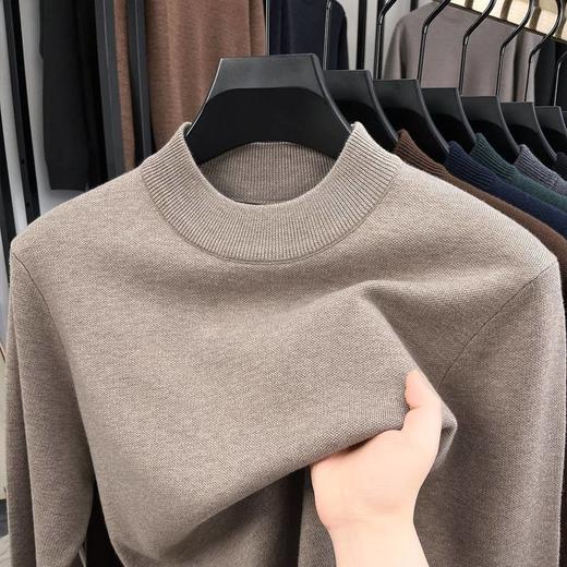 秋冬新品半高领保暖加厚羊毛衫打底中年男T恤净色内搭男士打底衫    PSL-PSLA811 商品图0