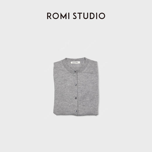 ROMISTUDIO“格雷高支”100%精纺美丽奴羊毛圆领开衫 RWCWSG7214 商品图2