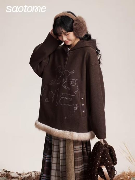 早乙女惠子saotome/STMWY141241/刺绣毛呢连帽卫衣 商品图2