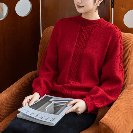 苏苏姐家中国结马鞍肩上衣手工DIY编织羊毛棒针毛线团毛衣材料包 商品图1